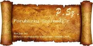 Porubszky Szelemér névjegykártya
